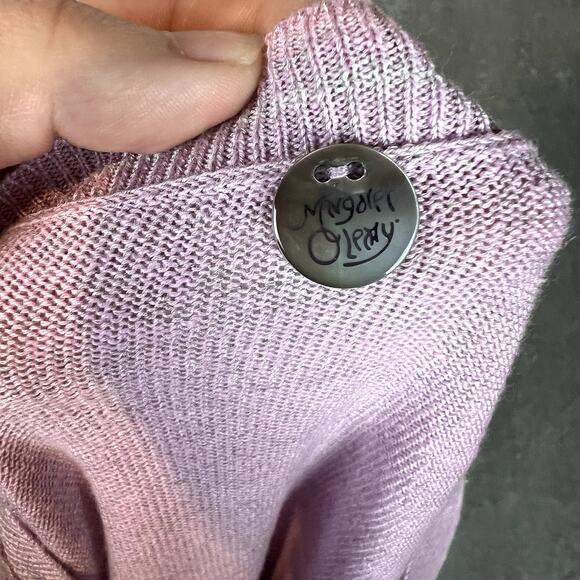 Margaret O'Leary Sweater Women's S Pink V Neck Linen Viscose Romantic Sweet - Picture 8 of 8